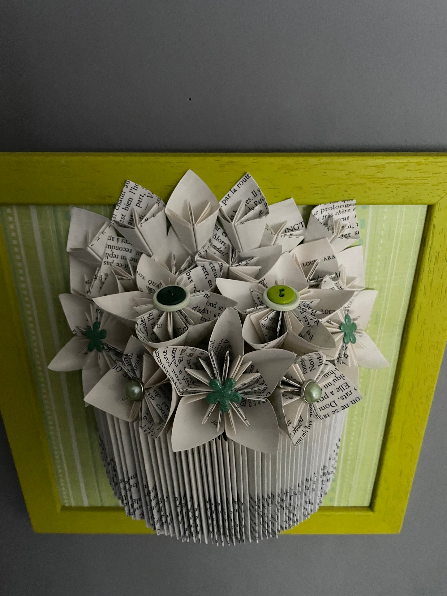 Cadre vert fleuri