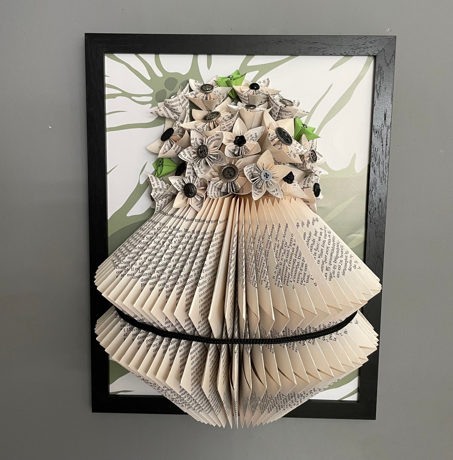 Cadre relief pliage et fleur