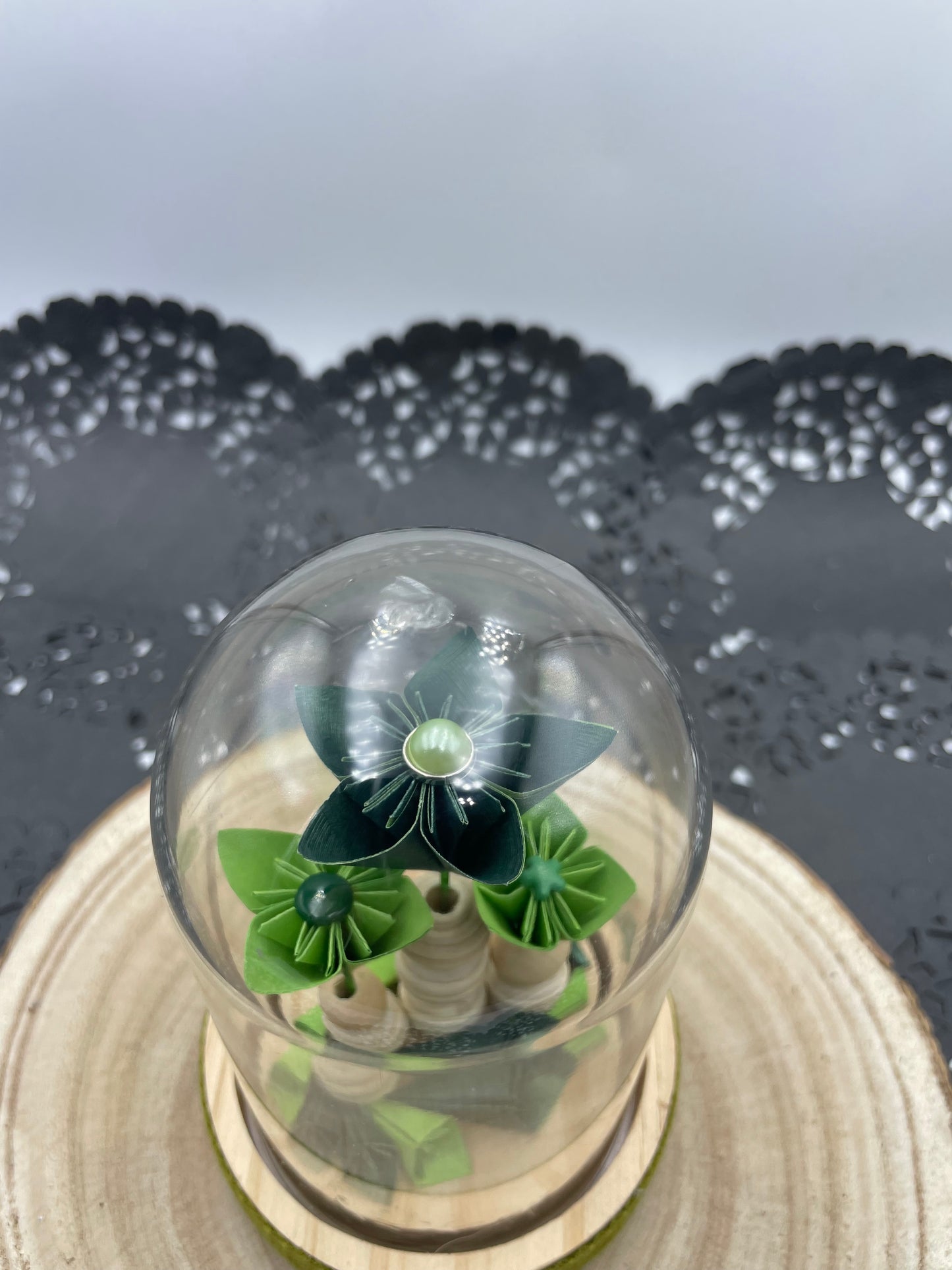 Cloche fleurie verte