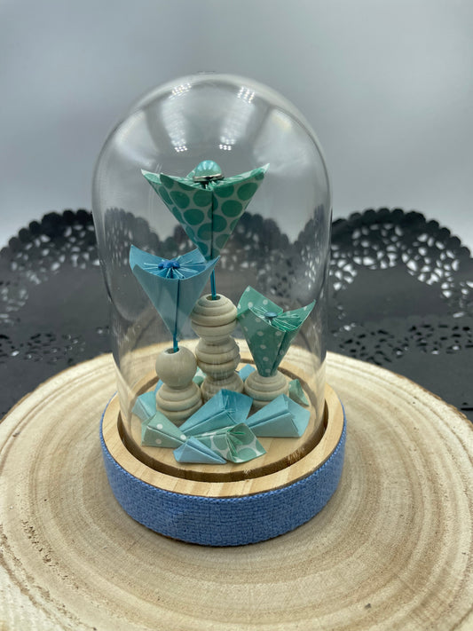 Cloche fleurie bleu