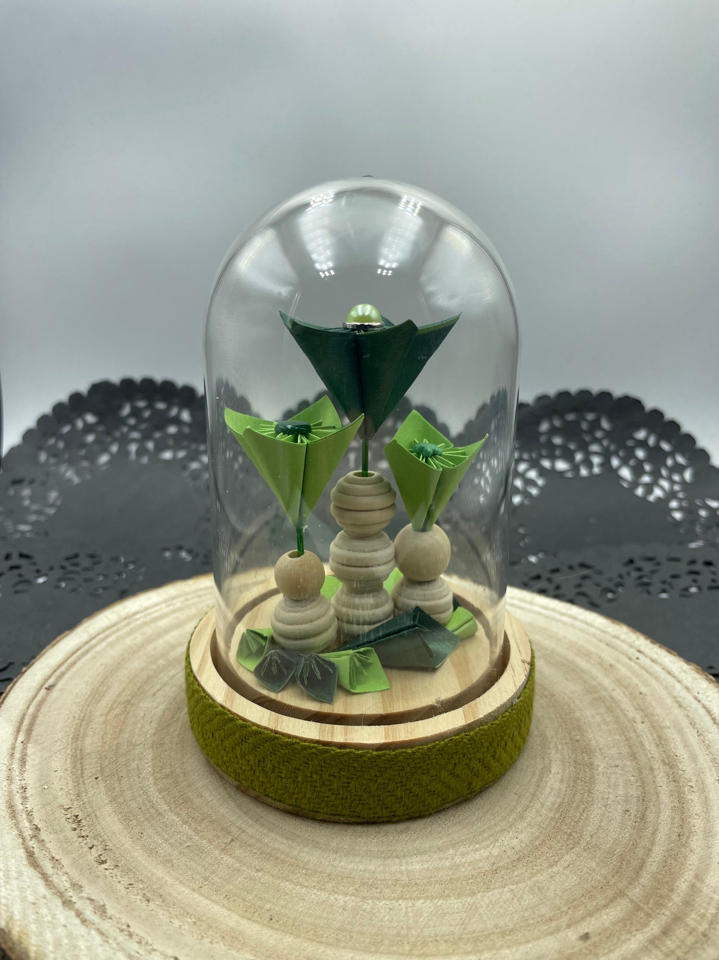 Cloche fleurie verte