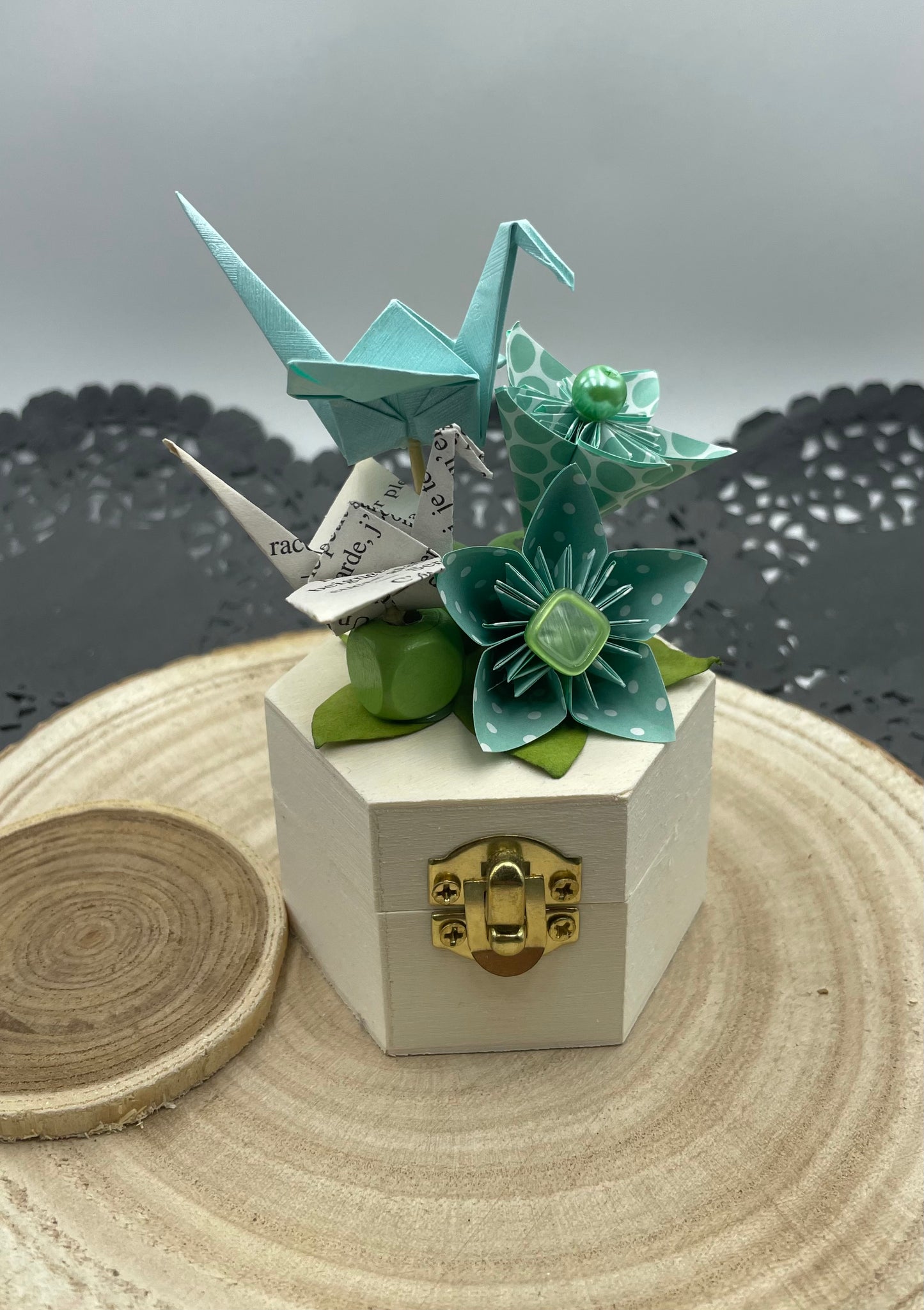 Petite boîte à bijoux verte