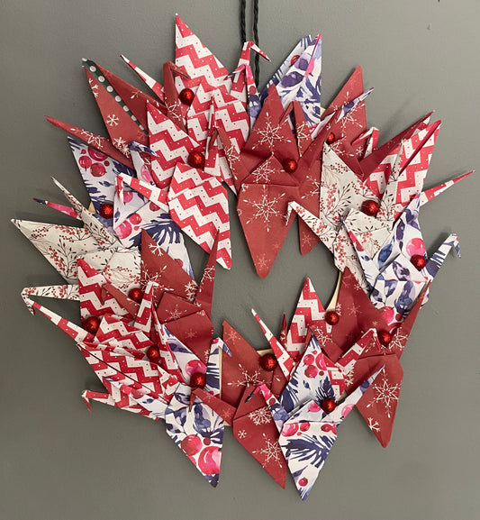 Couronne de porte rouge