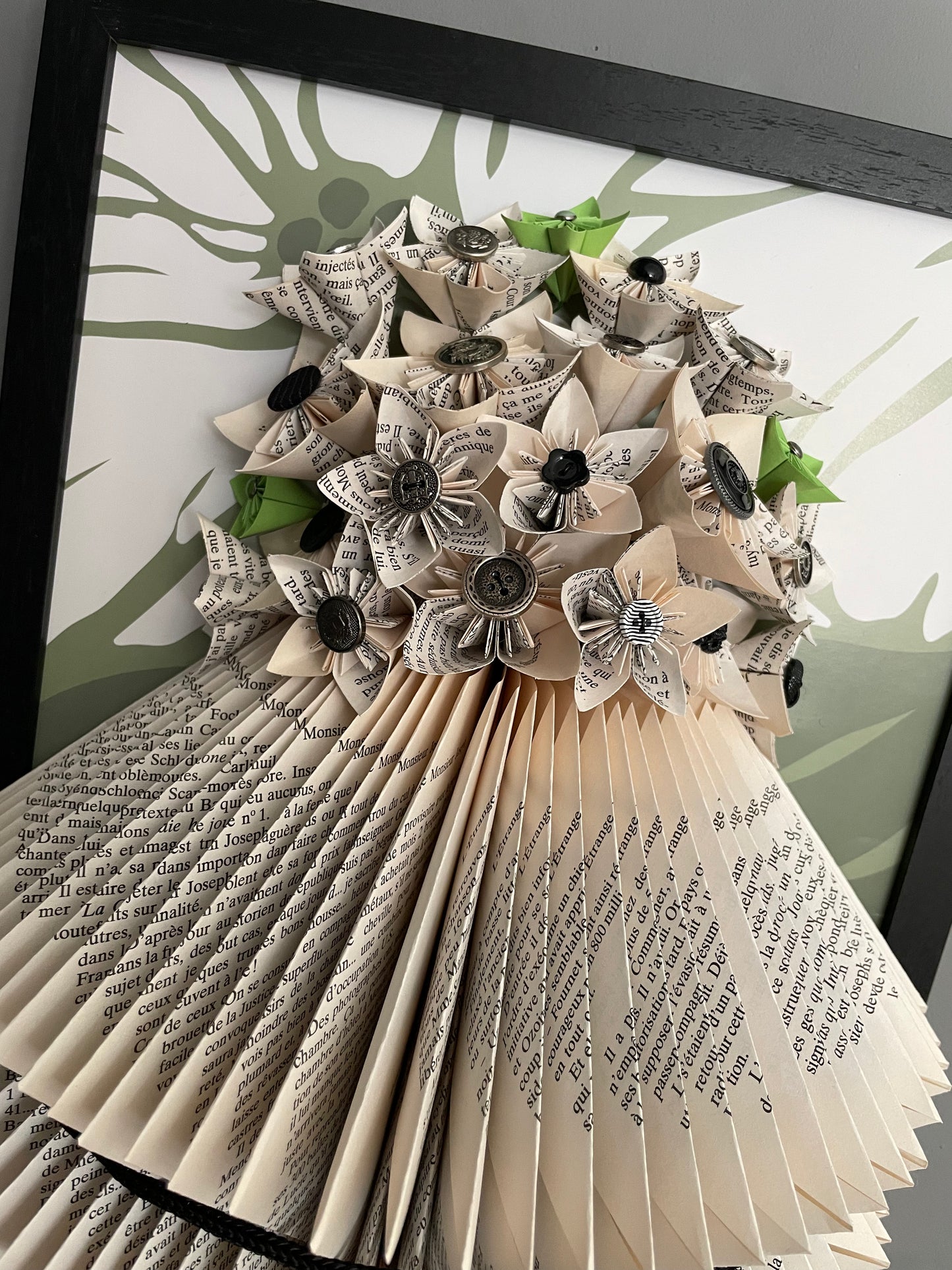 Cadre relief pliage et fleur