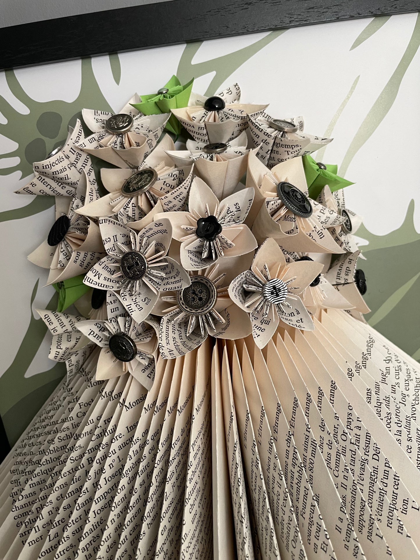 Cadre relief pliage et fleur