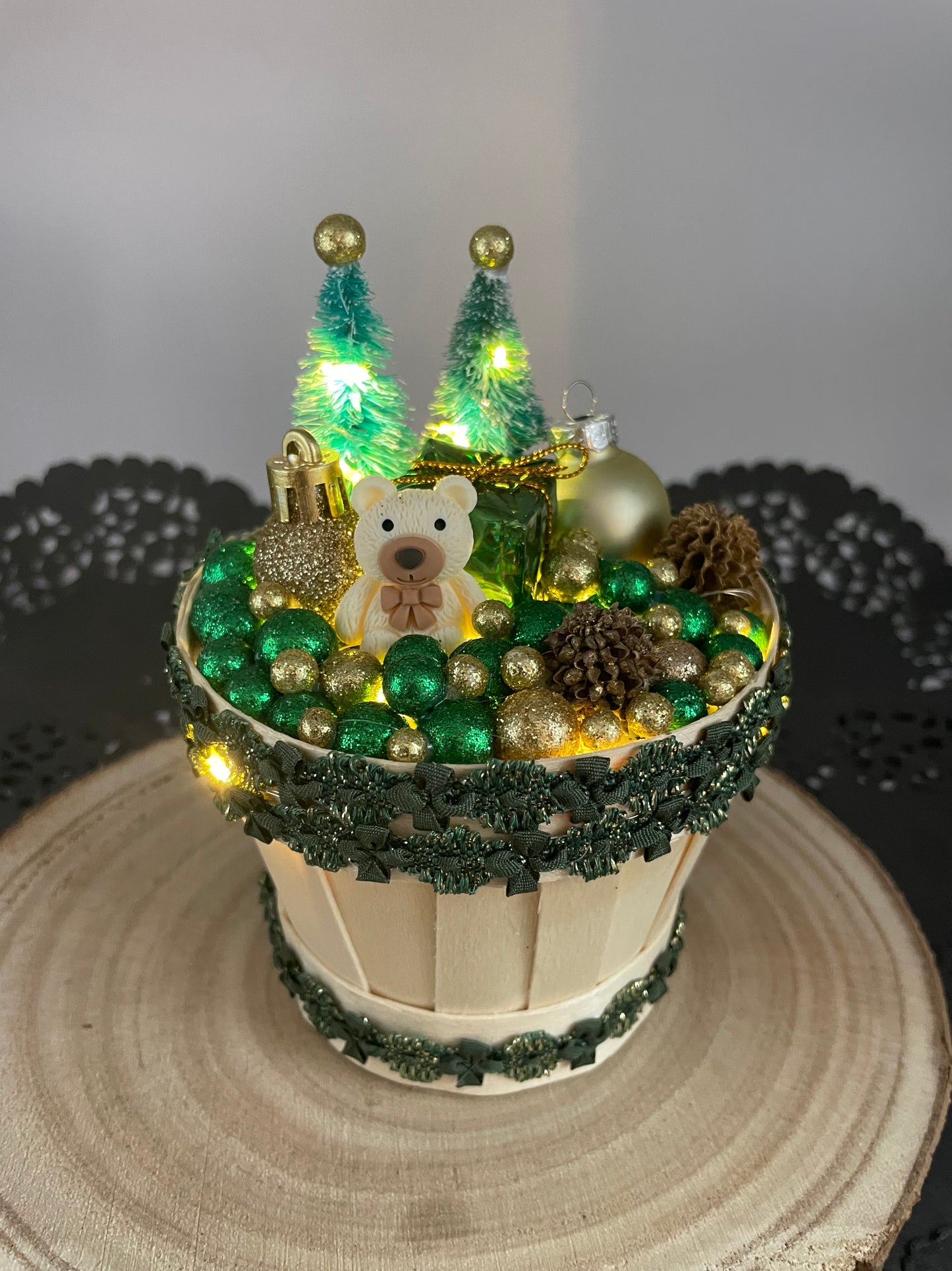 Petit pot  centre de table lumineux